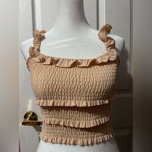 Ruched & Ruffles Dusty Peach/Pink Women's Top